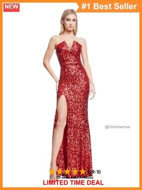 Fernanda Mermaid Floor Length Dress Sequin V-Neck Formal